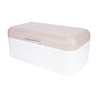 Scullery Stainless Steel Bread Bin & Taupe White