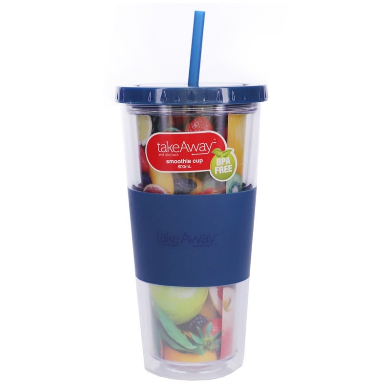 Buy TakeAway Out Smoothie Cup 600ml Blue - MyDeal