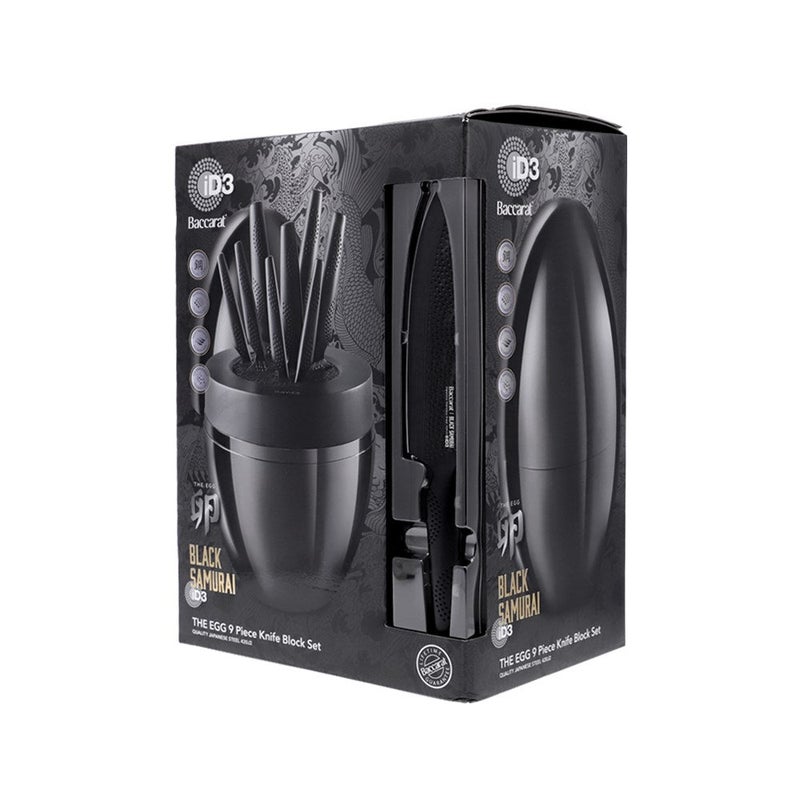 THE EGG by Baccarat iD3 Black Samurai Knife Block 9 Piece Buy Multi