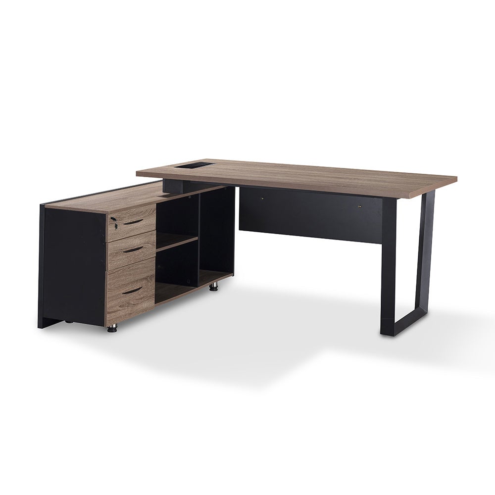 ADRIANO Executive Office Desk with Left Return 160-180cm - Light Brown