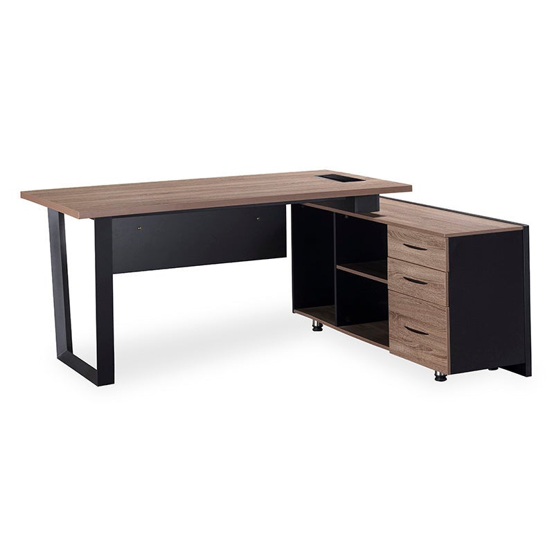 ADRIANO Executive Office Desk with Right Return 160-180cm - Light Brown