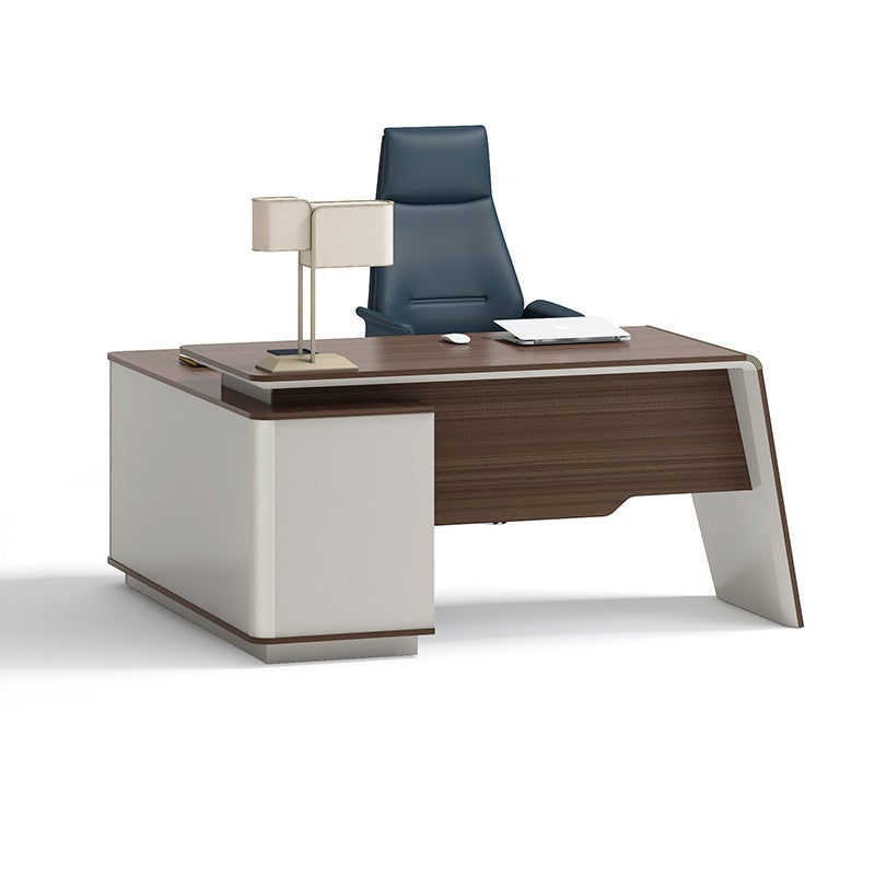 ANDERS Executive Desk Reversible Return 1.4M - Hazelnut & Beige