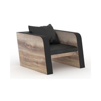 Modern Furniture FRANCO Single Seater Sofa - Warm Oak & Black