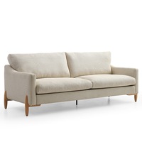 Modern Furniture VIENNA 3 Seater Sofa - Beige & Oak