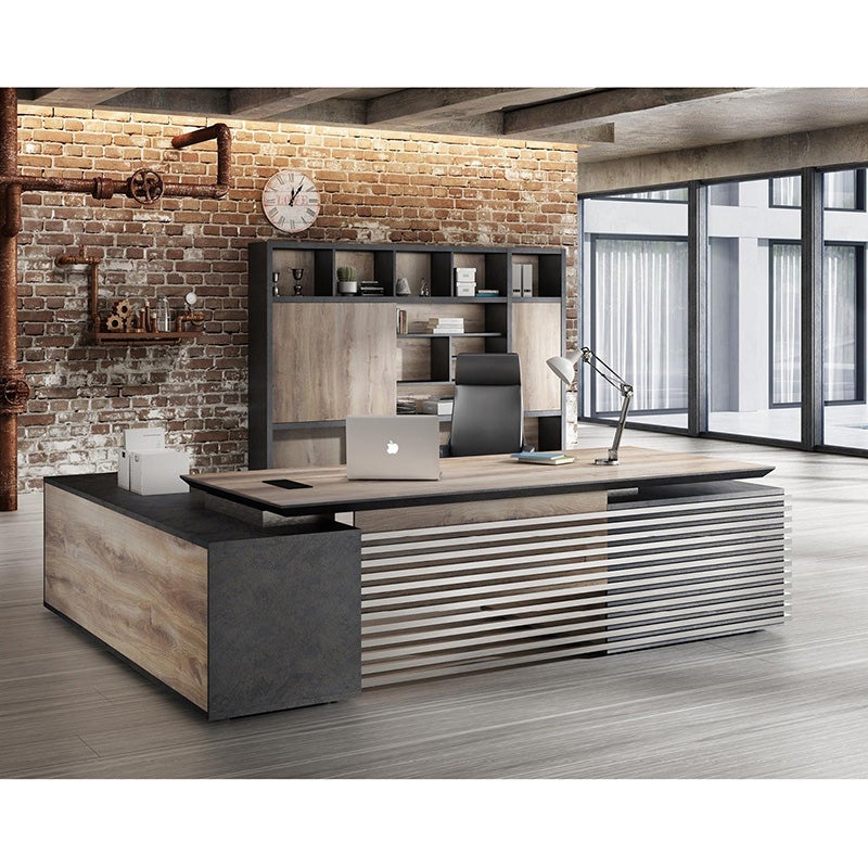 Buy PHOENIX Executive Desk with Right Return 2.8M Warm Oak & Black