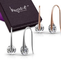 Boxed 2 Pairs Crystal Earrings Set Embellished with SWAROVSKI® Crystals