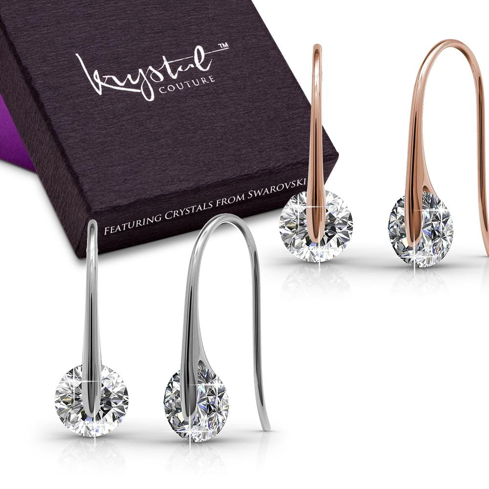 Boxed 2 Pairs Crystal Earrings Set Embellished with SWAROVSKI Crystals