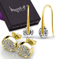Boxed 2 Pairs Earrings Set Embellished with SWAROVSKI® Crystals