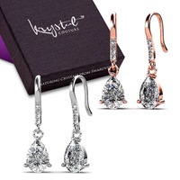 Boxed 2-Pairs Pretty Pea Earrings Set Embellished with SWAROVSKI® Crystals