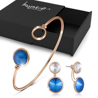 Boxed 2pc Azare Blue Embellished with SWAROVSKI® Crystals