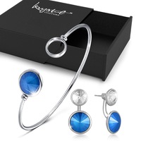 Boxed 2pc Azare Blue Embellished with SWAROVSKI® Crystals