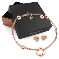 Boxed 2pc Rose Gold Layered Jewellery Gift Set