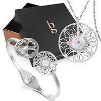 Boxed 2pc White Gold Layered Jewellery Gift Set