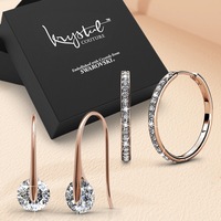 Boxed 2 Pairs Earrings Set Embellished with SWAROVSKI® crystals
