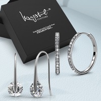 Boxed 2 Pairs of Earrings Set Embellished with SWAROVSKI® Crystals