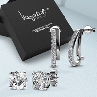 Boxed 2 Pairs Earrings Set Embellished with SWAROVSKI® Crystals