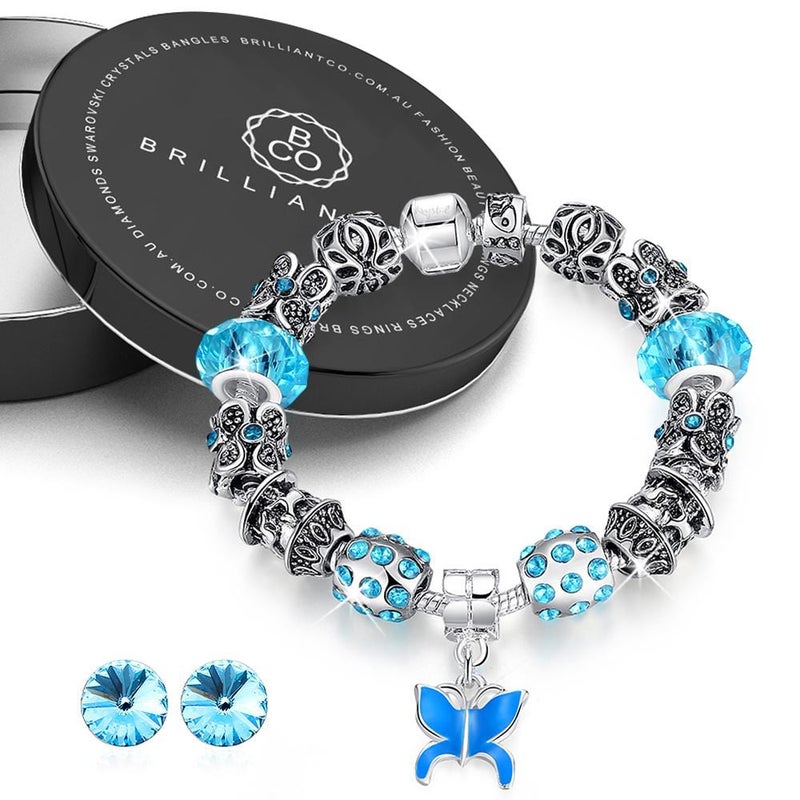 Boxed Pandora Inspired Full Set Beaded Charm Bracelet - MyDeal