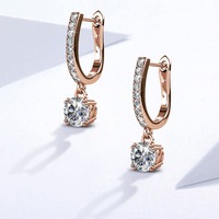 Dangle Earrings in Rose Gold Embellished With SWAROVSKI® Crystals