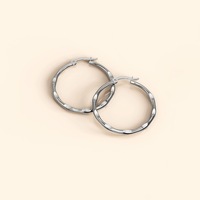 Fem Hammered Hoop Earrings 30mm