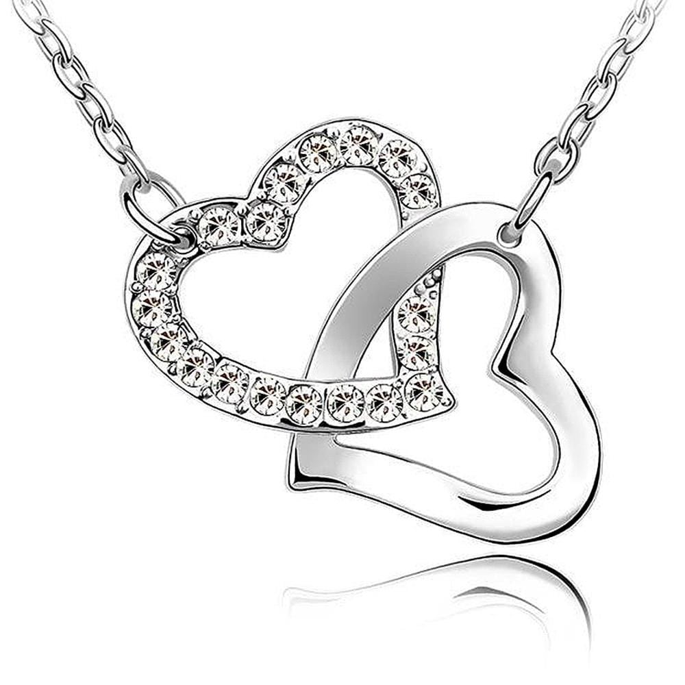 Hearts Entwined Pendant Necklace Embellished With SWAROVSKI Crystals