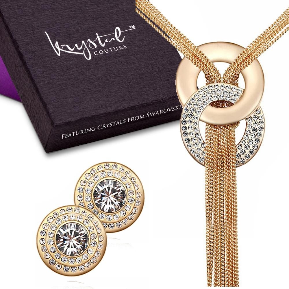 Boxed Horizons Long Necklace Set Embellished with SWAROVSKI Crystals