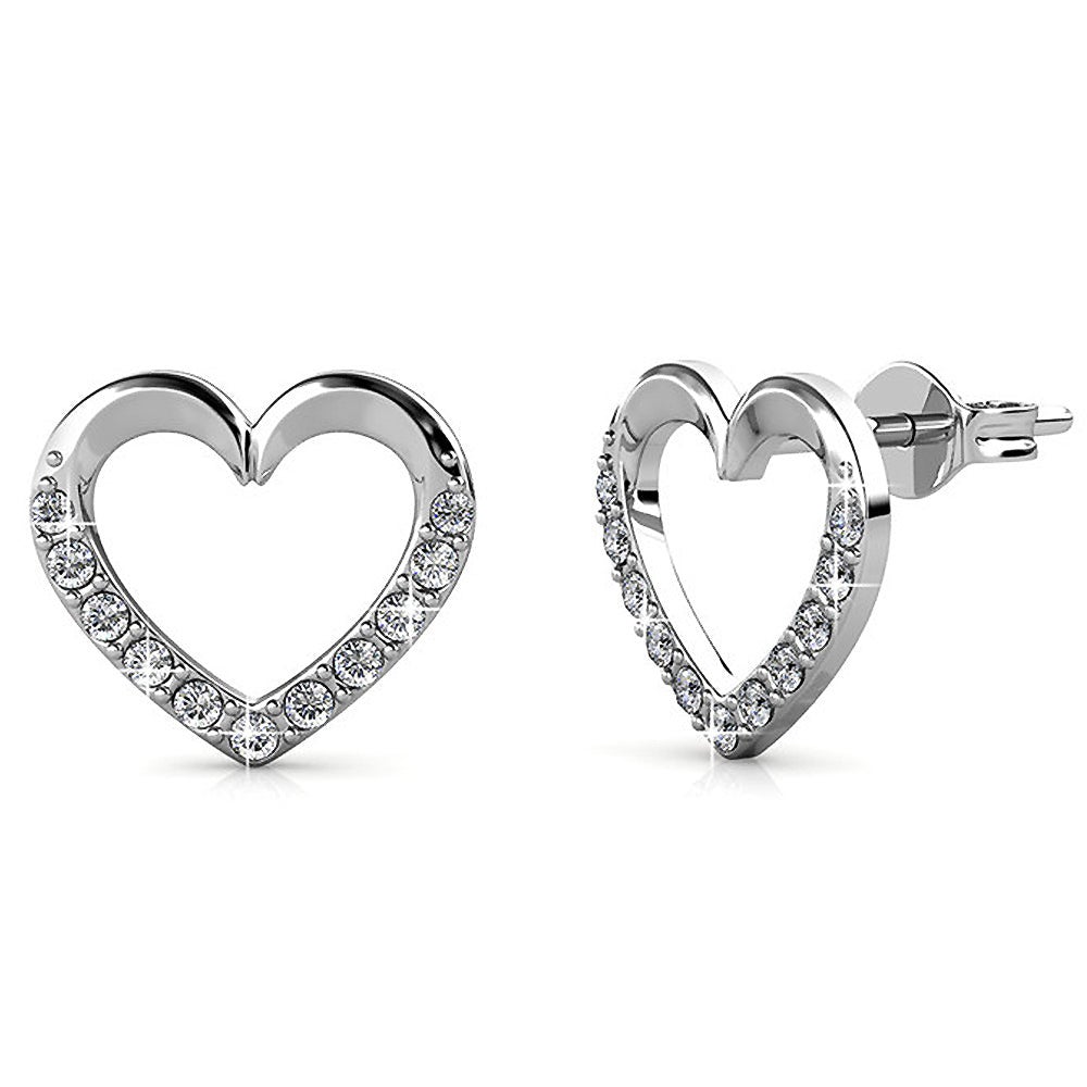 Innocent Heart Stud Earrings Embellished With SWAROVSKI® Crystals
