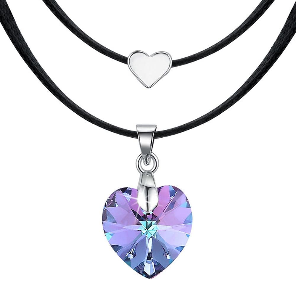 Love To Vitral Light Heart Necklace Embellished With SWAROVSKI Crystals