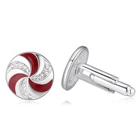 Mighty Cufflink Red Embellished With SWAROVSKI® Crystals