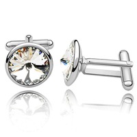 Mr. Cuffs Cufflinks (Clear) Embellished With SWAROVSKI® Crystals