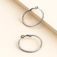 Semi Flattened Hoop Earrings 30mm