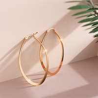 Sexy Oval Rose Gold Hoop Earrings 60mm