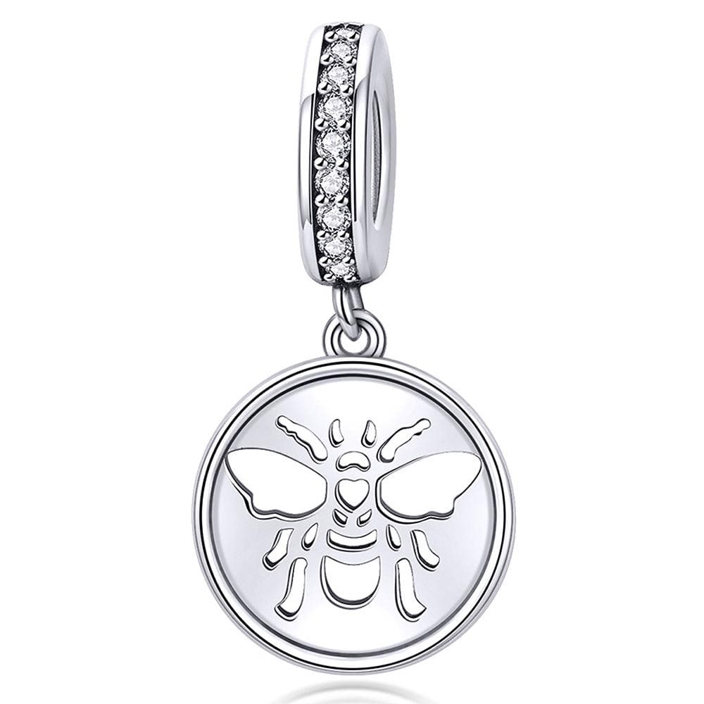 Solid 925 Sterling Silver Bee Animal Stamp Pandora Inspired Charm