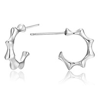 Solid 925 Sterling Silver Shaggy C-Hoop Earrings