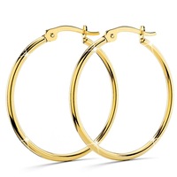 Trishia Hoop Gold Layered Earrings 30mm