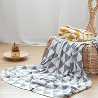 110*130cm Cozy Decorative Knit Woven Throw Blanket Sofa Throw Bed Throw Bed Blanket