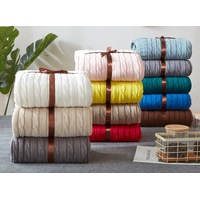 120*180cm Cozy Decorative Knit Woven Throw Blanket Sofa Throw Bed Throw Bed Blanket
