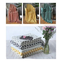120*200cm Cozy Decorative Knit Woven Throw Blanket Sofa Throw Bed Throw Bed Blanket