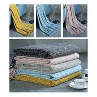 120*240cm Cozy Decorative Knit Woven Throw Blanket Sofa Throw Bed Throw Bed Blanket