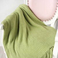 125*150cm Cozy Decorative Knit Woven Throw Blanket Sofa Throw Bed Throw Bed Blanket - Green