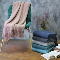125*150cm Cozy Decorative Knit Woven Throw Blanket Sofa Throw Bed Throw Bed Blanket