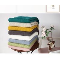 125*150cm Cozy Decorative Knit Woven Throw Blanket Sofa Throw Bed Throw Bed Blanket