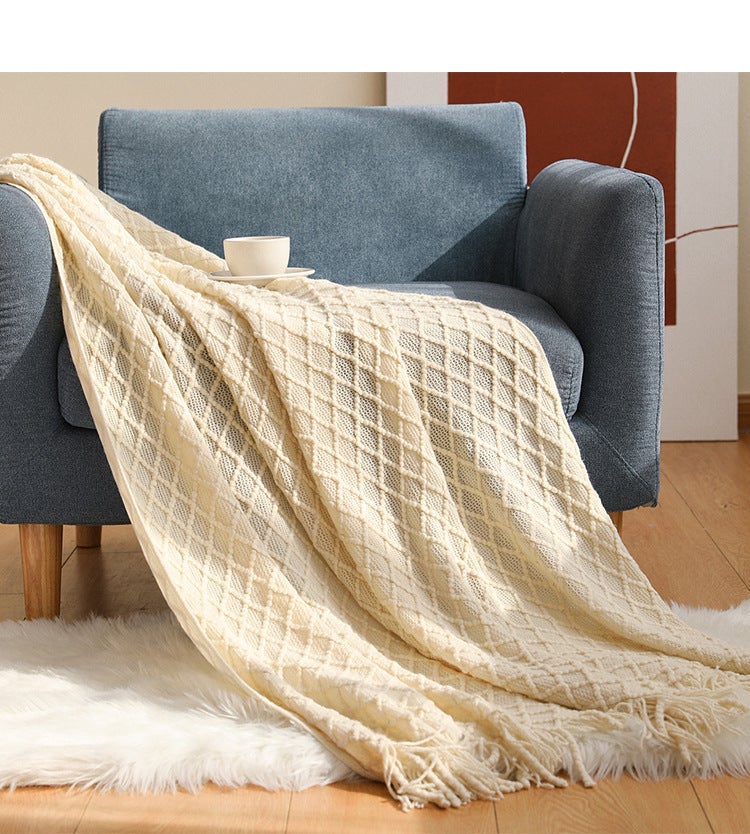 127x152cm Warm Cozy Knitted Throw Blanket Sofa Throw Bed Throw Bed Blanket