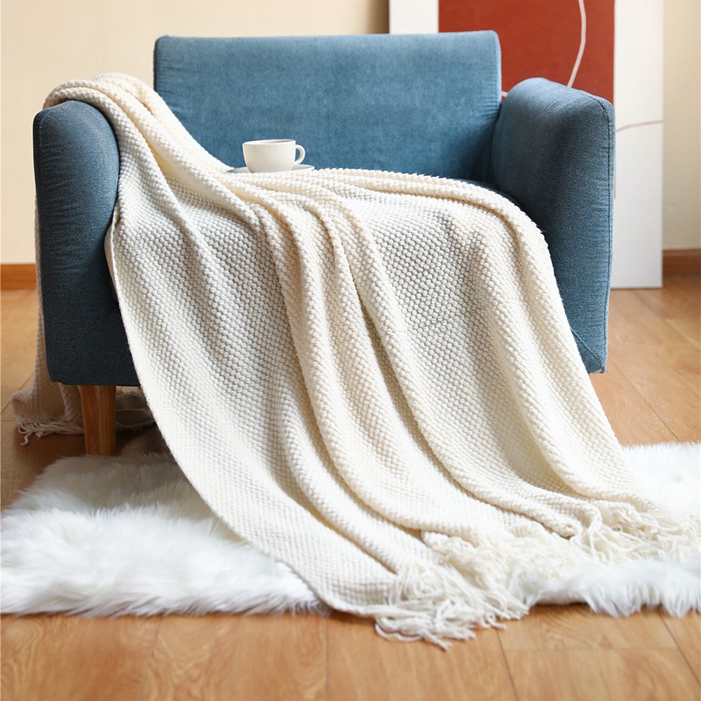 127x152cm Cozy Decorative Knit Woven Throw Blanket Sofa Throw Bed Throw Bed Blanket