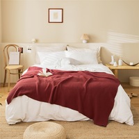 130*160cm Cozy Decorative Knit Woven Throw Blanket Sofa Throw Bed Throw Bed Blanket