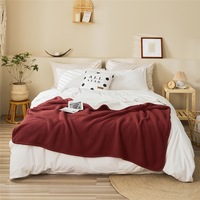 130*160cm Cozy Decorative Knit Woven Throw Blanket Sofa Throw Bed Throw Bed Blanket