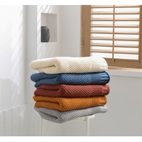 130*160cm Cozy Decorative Knit Woven Throw Blanket Sofa Throw Bed Throw Bed Blanket