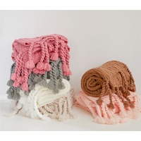 130*160cm Cozy Decorative Knit Woven Throw Blanket Sofa Throw Bed Throw Bed Blanket