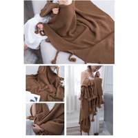 130*170cm Cozy Decorative Knit Woven Throw Blanket Sofa Throw Bed Throw Bed Blanket