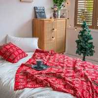130*180cm Cozy Decorative Knit Woven Throw Blanket Sofa Throw Bed Throw Bed Blanket