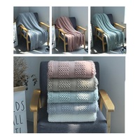 130*220cm Cozy Decorative Knit Woven Throw Blanket Sofa Throw Bed Throw Bed Blanket